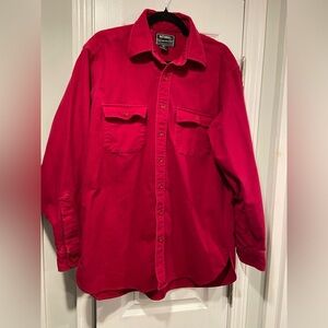 National Outfitters Mens Size XL Red Cotton Chamois Flannel Button Down Shirt
